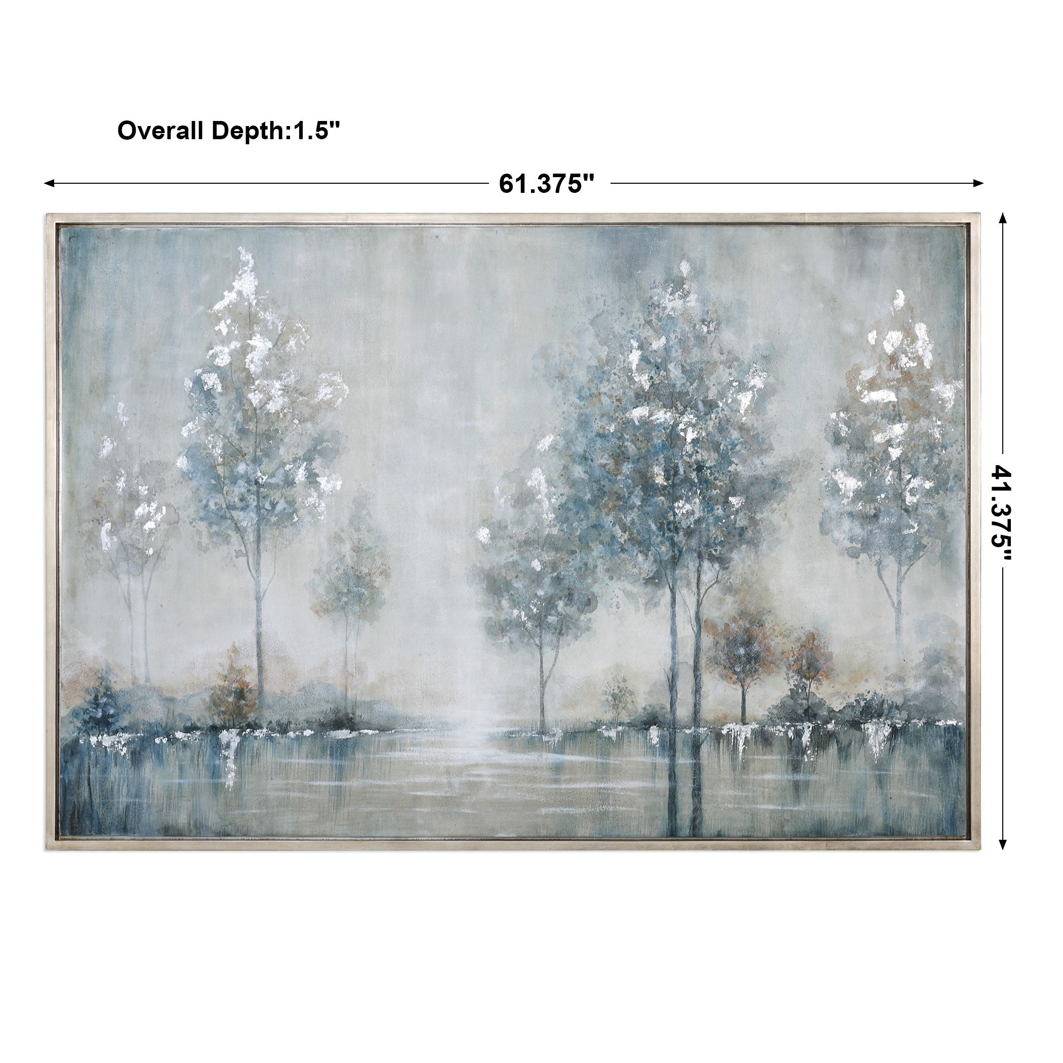 Walk In The Meadow Landscape Art, Painting by Uttermost, 61.37" width x 41.37" height x 1.5" depth View 3