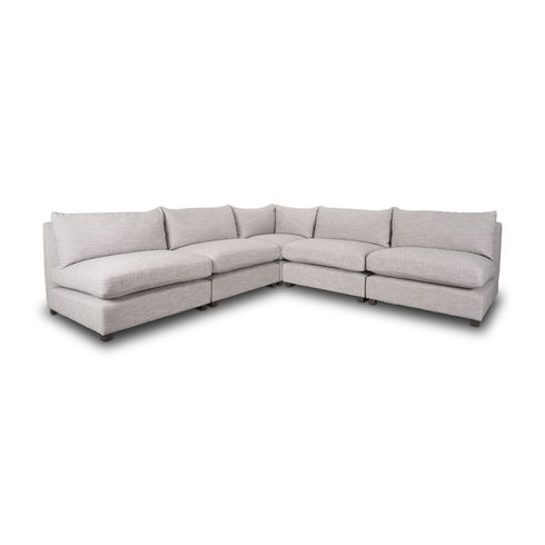 Halston 5 piece Banquet Light Grey Sofa Set