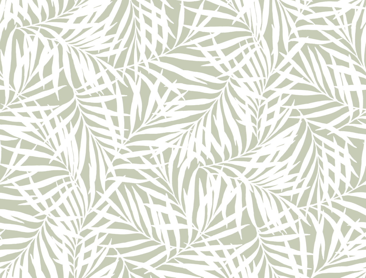 Oahu Fronds Off White Peel & Stick Wallpaper, by York Wall, 20' length x 2'3" width x 0.02" depth