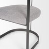Hollyfield Curved Back Dining Arm Chair | Gray Fabric with Gray Iron, Dining Chair by Mercana, 20.47" length x 21.5" width x 29.53" height thumbnail 10