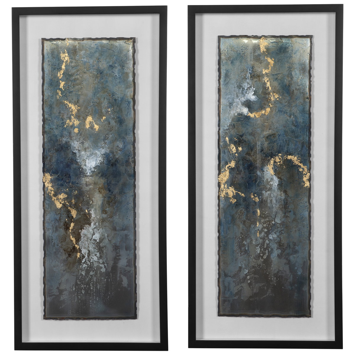 Glimmering Agate Abstract Prints Set/2, Art by Uttermost, 19.5" width x 43.5" height x 1.5" depth View 1