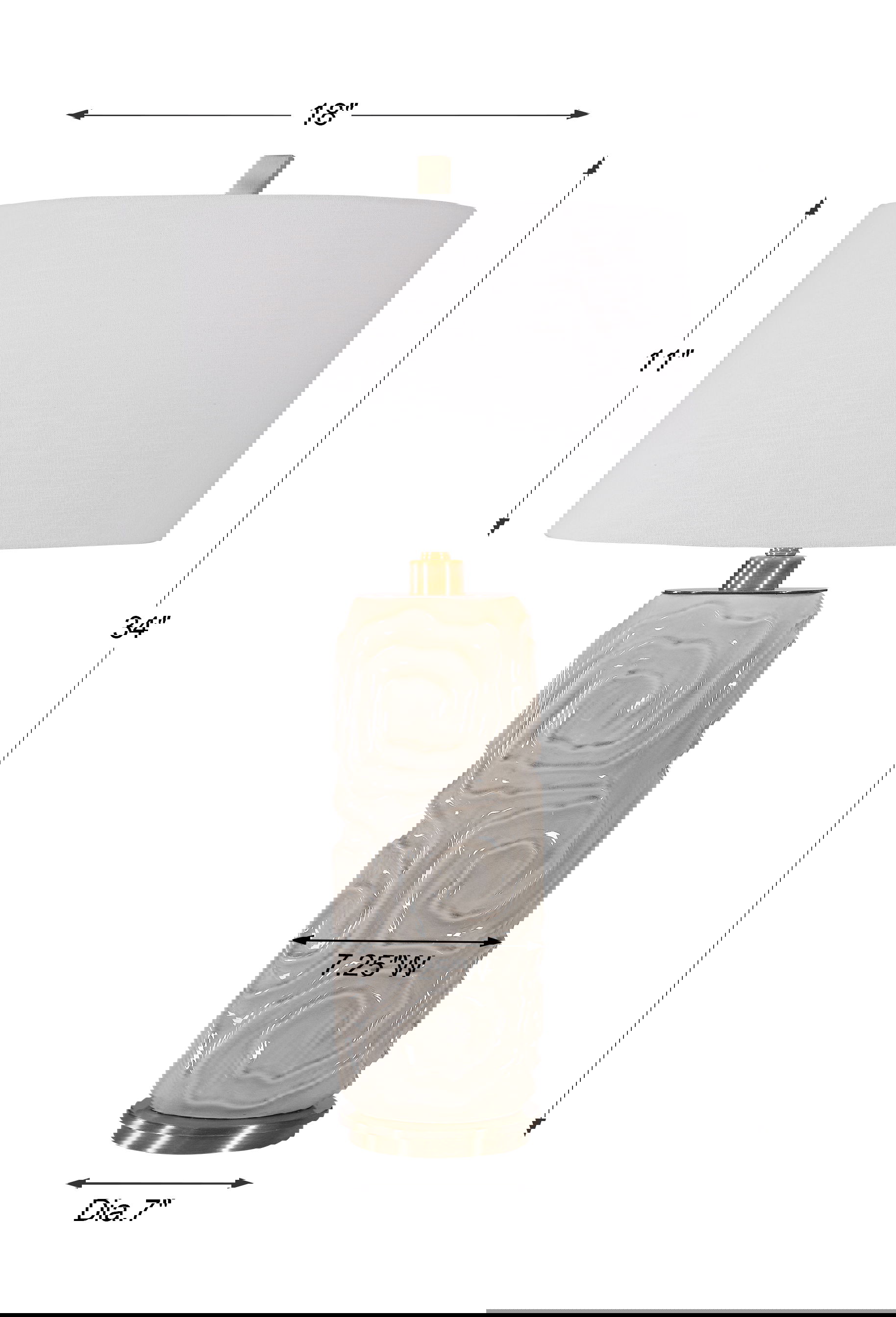 Zade Warm Gray Table Lamp, by Uttermost, 18" width x 33" height x 18" depth View 3