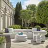 Bolster Back White Armless Outdoor Sofa, Furniture by Uttermost, 36" width x 29.25" height x 36" depth thumbnail 2