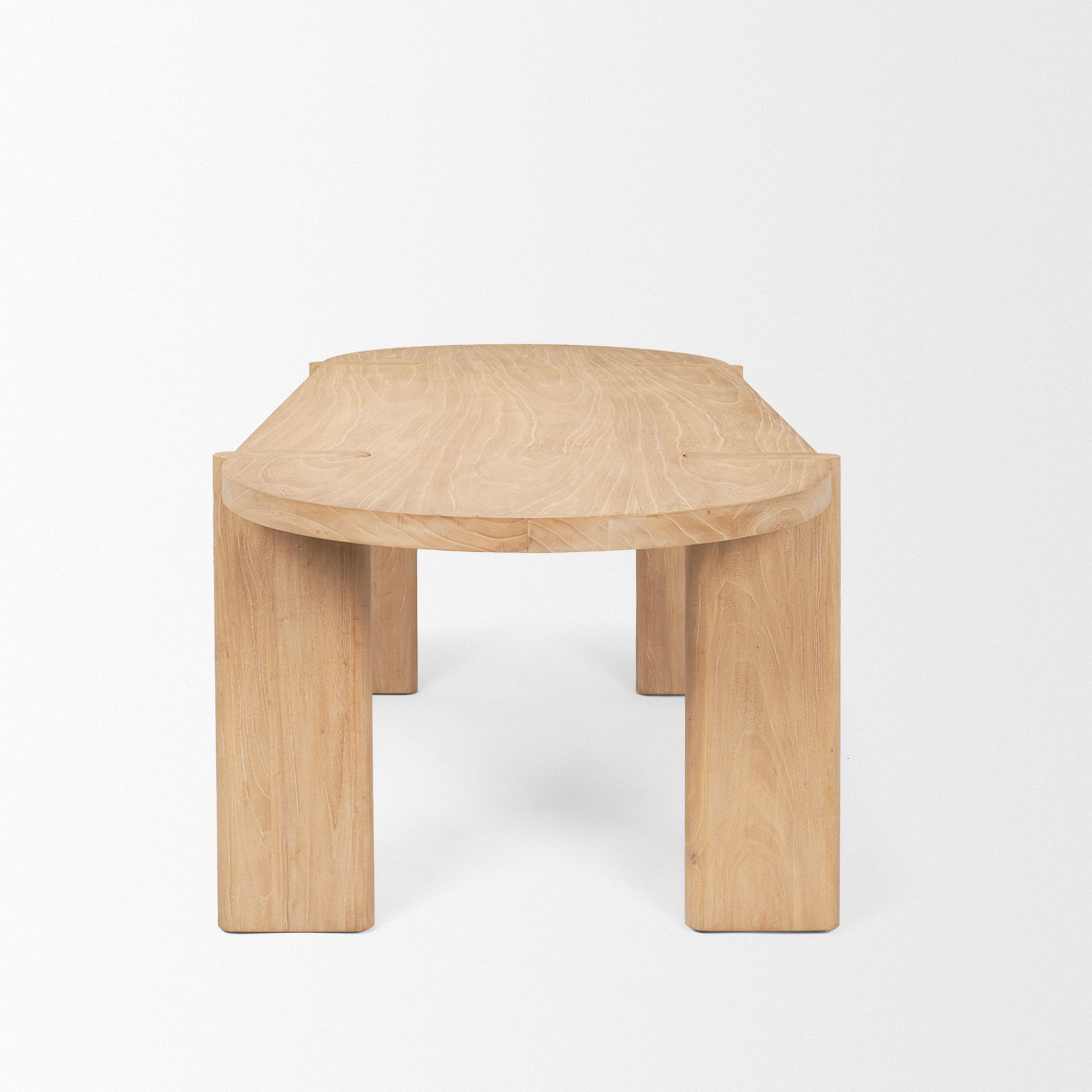 Sohan Light Brown Wood Oval Dining Table large image 