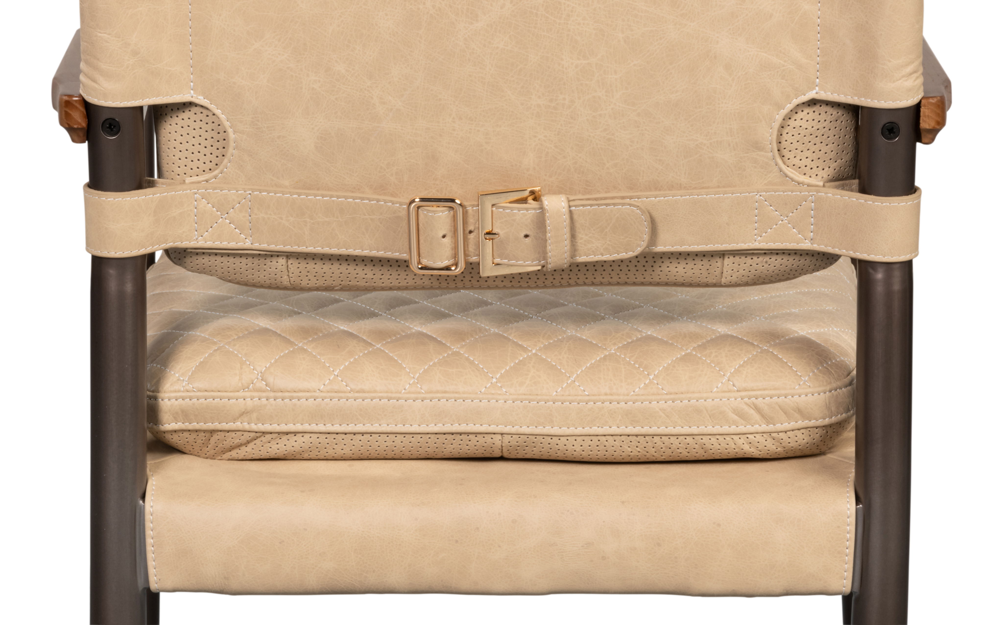 The Harley Chair, Cappuccino White Lthr, Seating by Sarreid, 23" length x 23" width x 33" height View 6