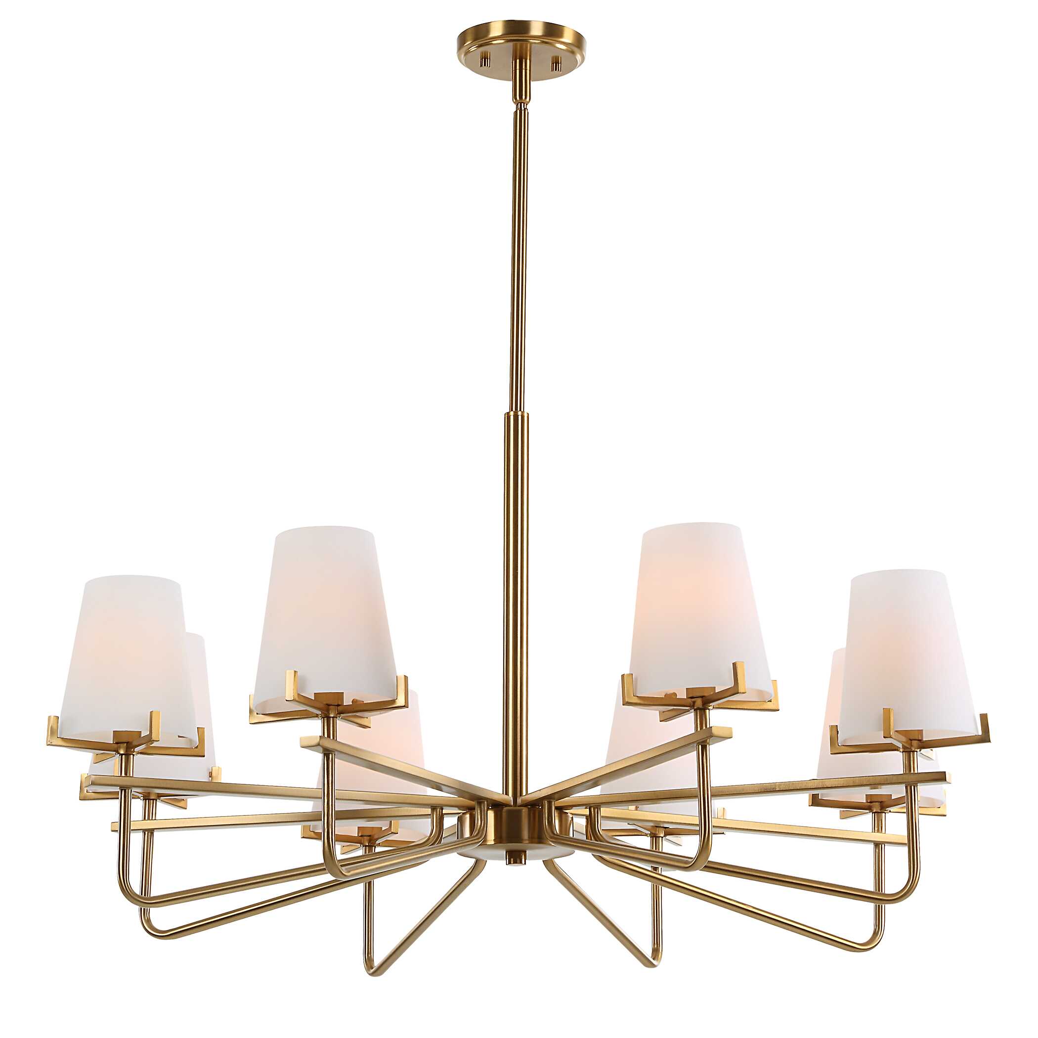 Lassen 8 Light Brass Chandelier large image 