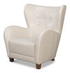 Lombard Wing Chair,Crystal White Leather thumbnail 0