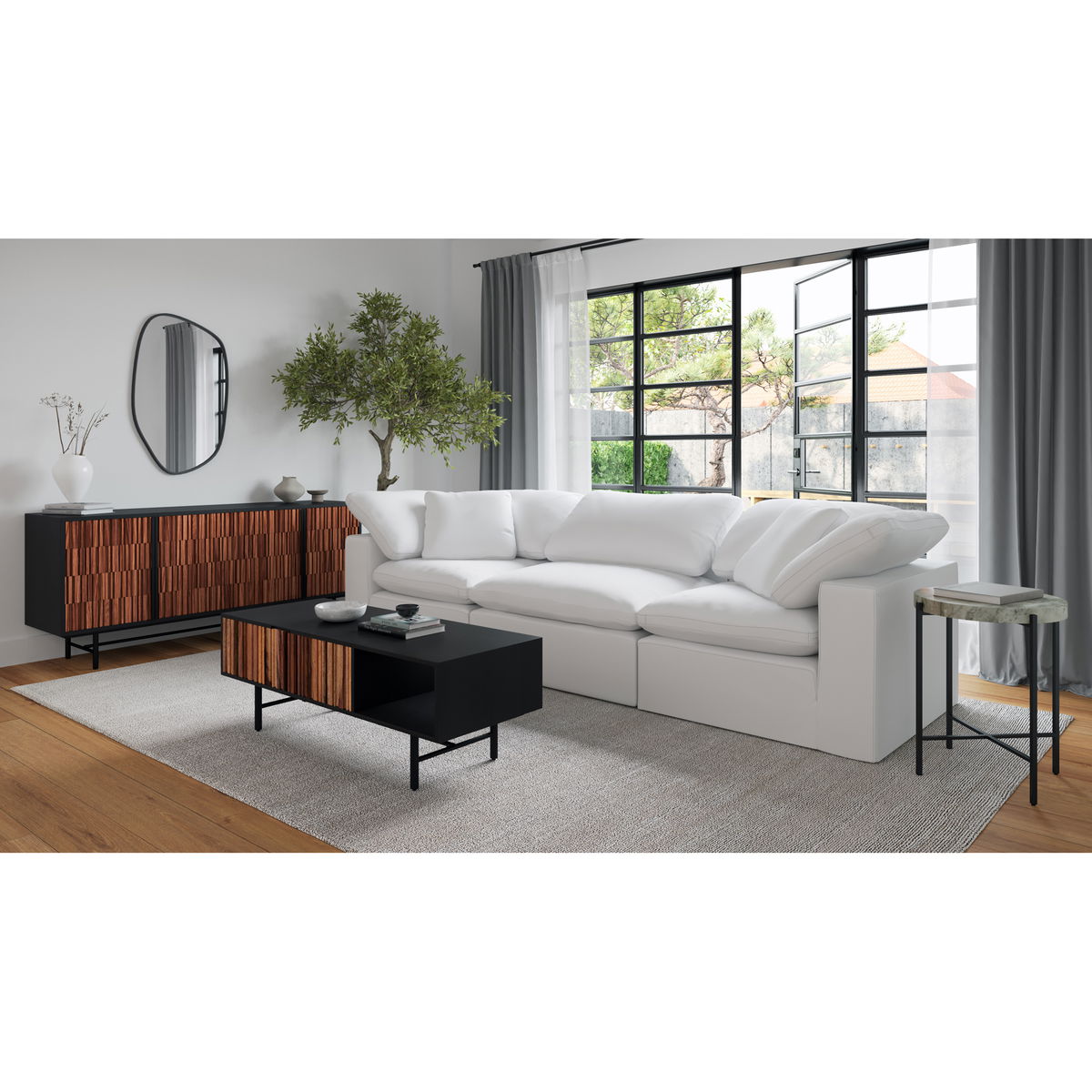 Terra Condo Chair Cream White, Accent Chair by Moe's Home, 38" width x 32" height x 38" depth View 15