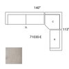 Warner Gray 3 Piece Sofa Set with Corner Piece, Sectional Sofa by Mercana, 140" length x 113" width x 32.68" height thumbnail 2