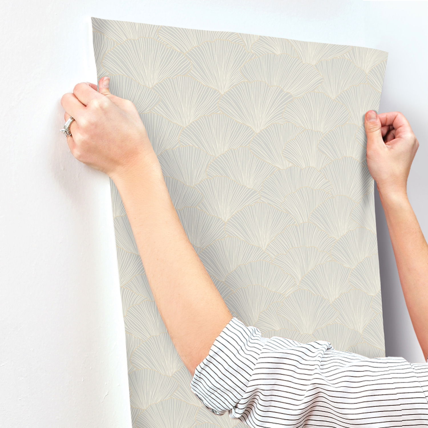 Luminous Gingko Grey Wallpaper large image 