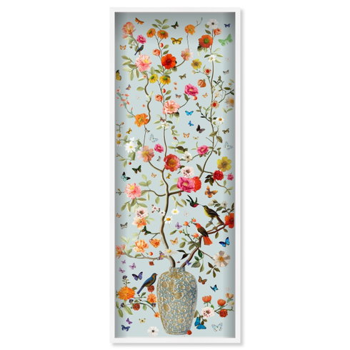Blooming Coral and Blue 2 (Gold Leaf)