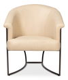Nagel Distilled Leather Chair,White, Seating by Sarreid, 30" length x 33" width x 2" height thumbnail 2