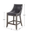 Elowen Leather Counter Stool thumbnail 2