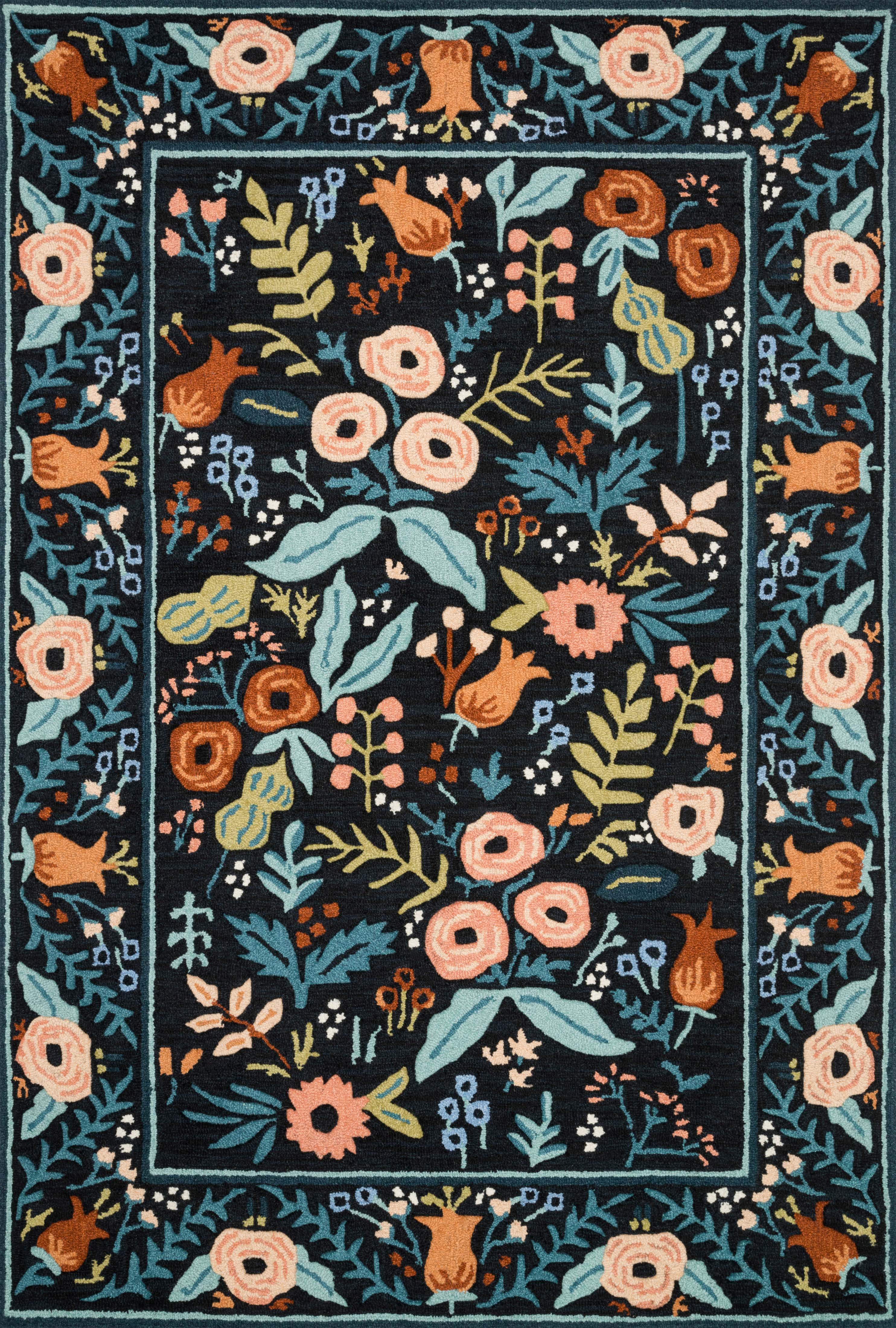 Rifle Paper Co. x Loloi Les Fleurs Rug, 5' length x 7'6" width