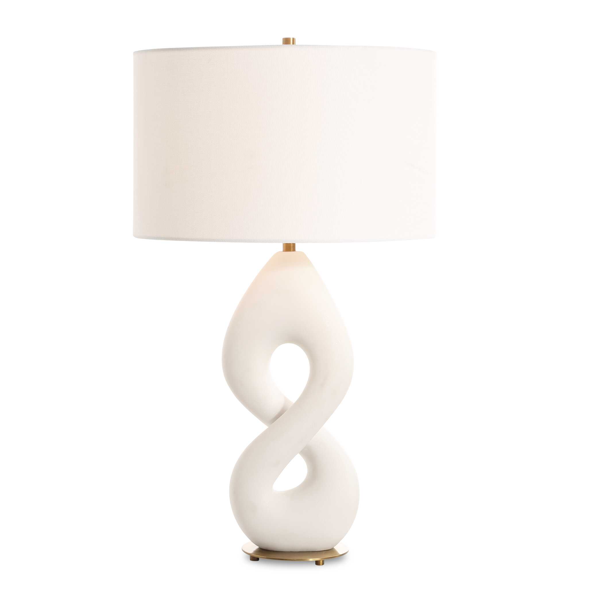 Meridian Ivory Stone Table Lamp large image 