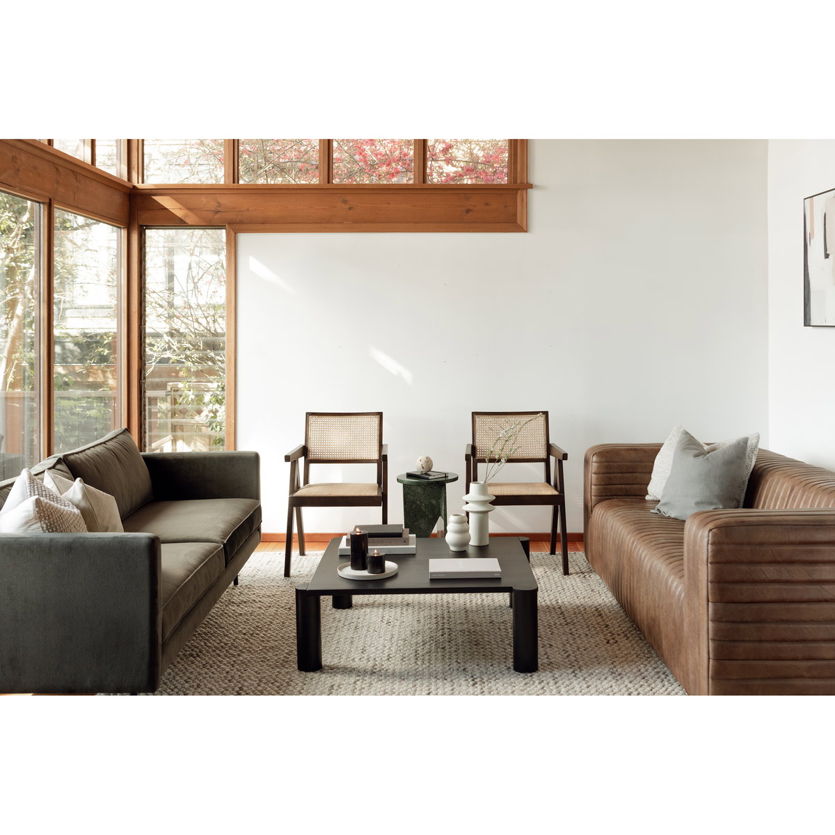 Castle Sofa Brown, Sofas & Sectional by Moe's Home, 95" width x 27.5" height x 39" depth View 12