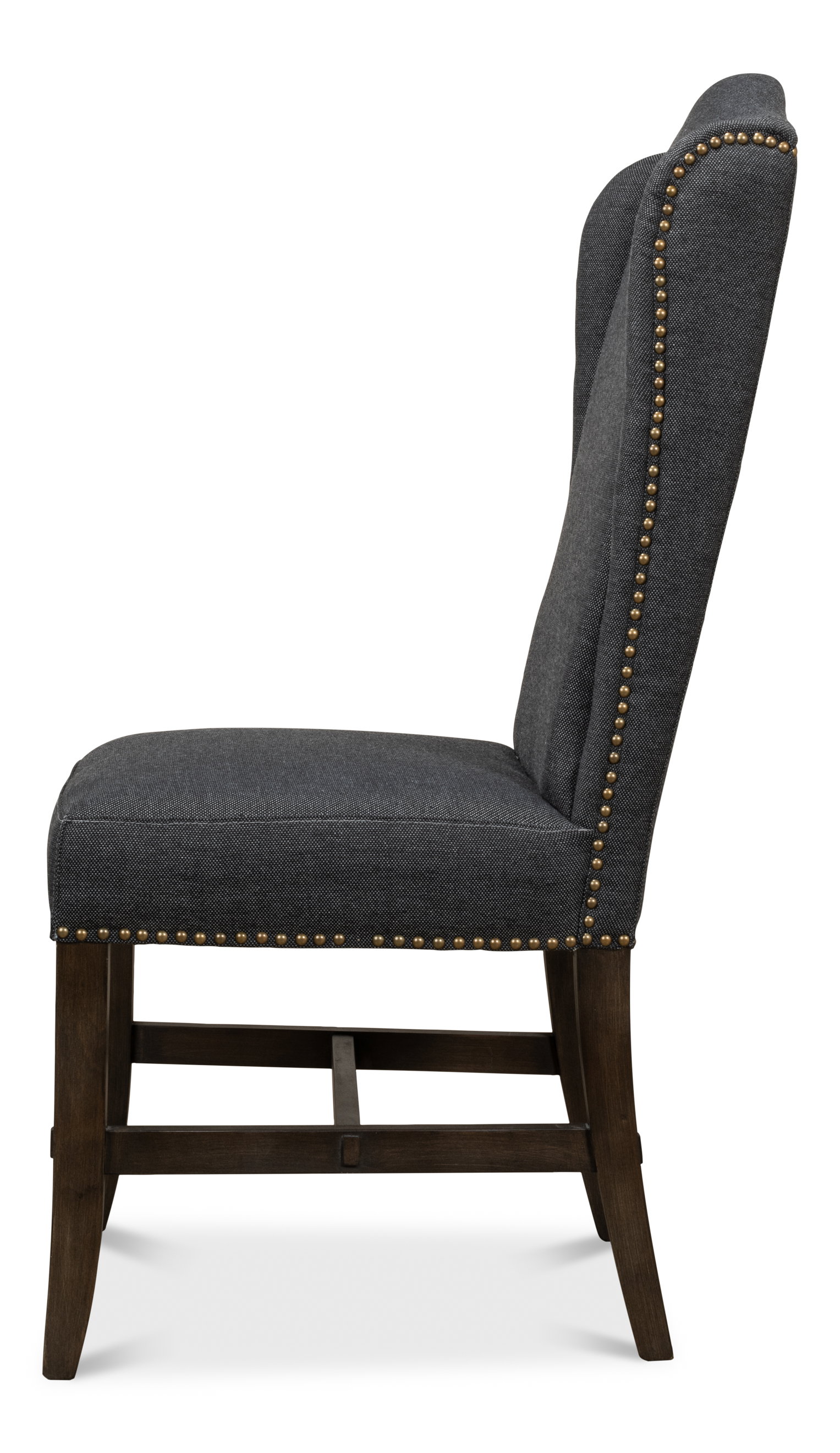 Black High Back Dining Chair, by Sarreid, 21" length x 26" width x 46" height View 11