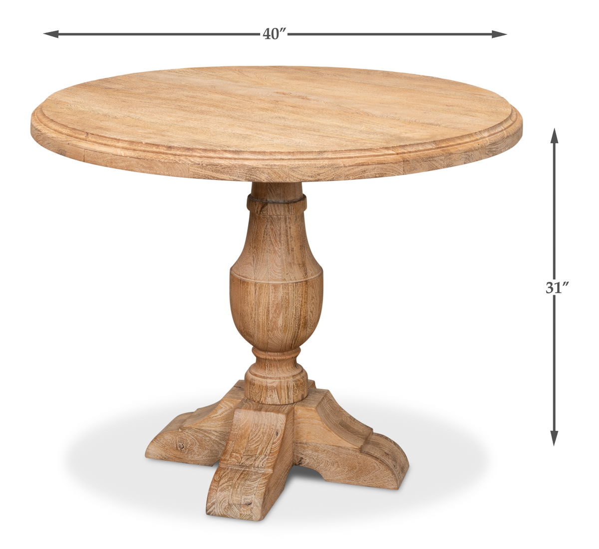 Dinner With Friends Dining Table  Sedona, by Sarreid, 3'4" length x 3'4" width x 2'7" height View 14