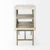 Arelius 36L x 18W x 32H White Wood, Gold Metal Base with 2 Glass Doors Accent Cabinet, Cabinets & Chest by Mercana, 36" length x 18.75" width x 32" height thumbnail 6