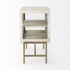 Arelius 36L x 18W x 32H White Wood, Gold Metal Base with 2 Glass Doors Accent Cabinet, Cabinets & Chest by Mercana, 36" length x 18.75" width x 32" height thumbnail 6