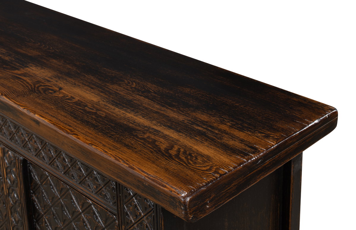 Nader Persian Burnt Brown Sideboard, by Sarreid, 1'7" length x 8'2" width x 2'11" height View 7