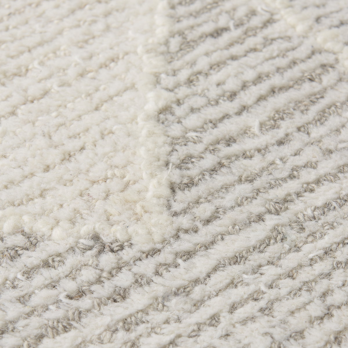 Kolt 5x8 Neutral Geometric Patterned Wool Area Rug, by Mercana, 8' length x 5' width x 0.98" height View 9