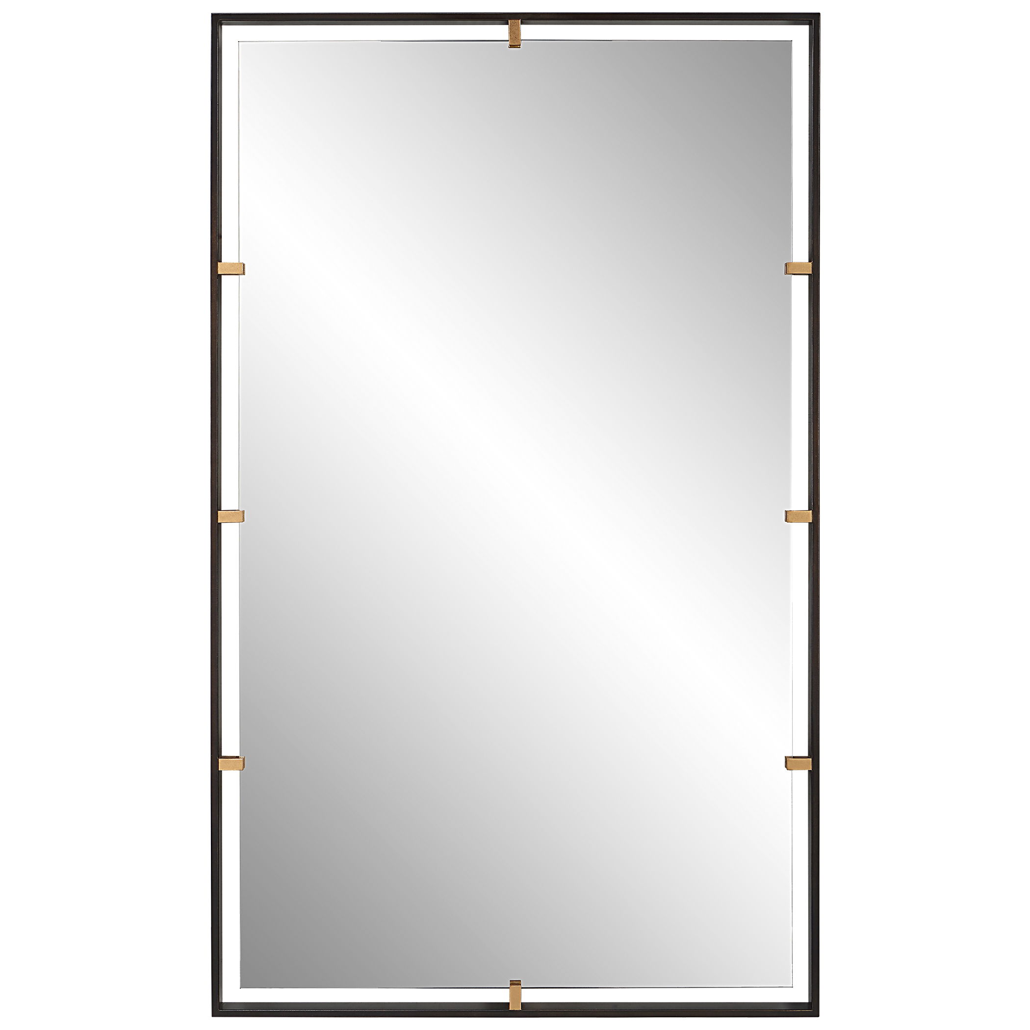 Egon Rectangular Bronze Mirror, by Uttermost, 29.87" width x 50" height x 1.62" depth View 1