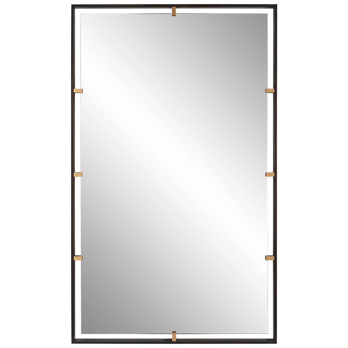 Egon Rectangular Bronze Mirror, by Uttermost, 29.87" width x 50" height x 1.62" depth View 1