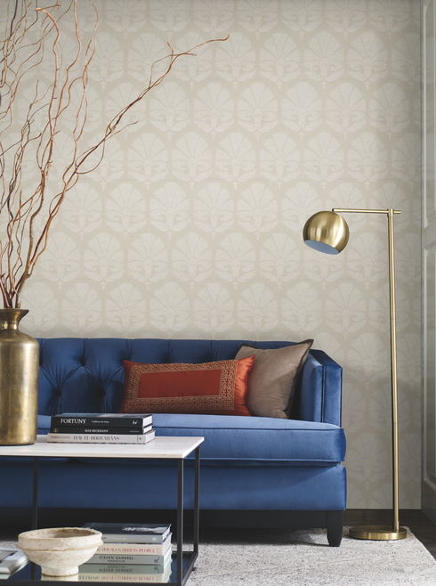Ottoman Fans Light Grey Wallpaper
