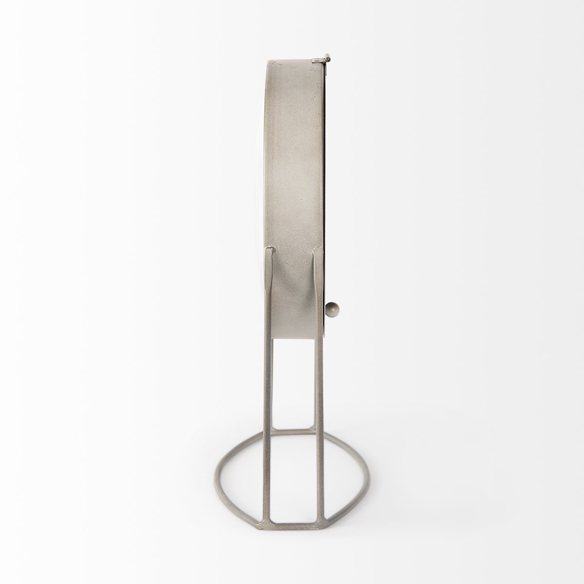 Aurus Matte Gray Metal Table Clock, by Mercana, 7.87" length x 4.72" width x 12.4" height View 4