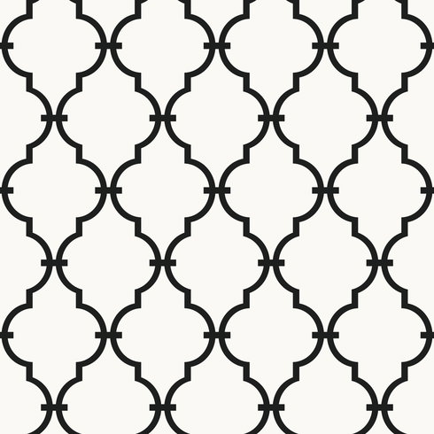 Modern Trellis Black Peel & Stick Wallpaper