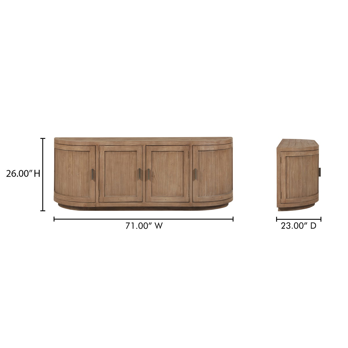 Nicola Media Cabinet Natural, Media Console by Moe's Home, 70.9" width x 26" height x 17.7" depth View 13