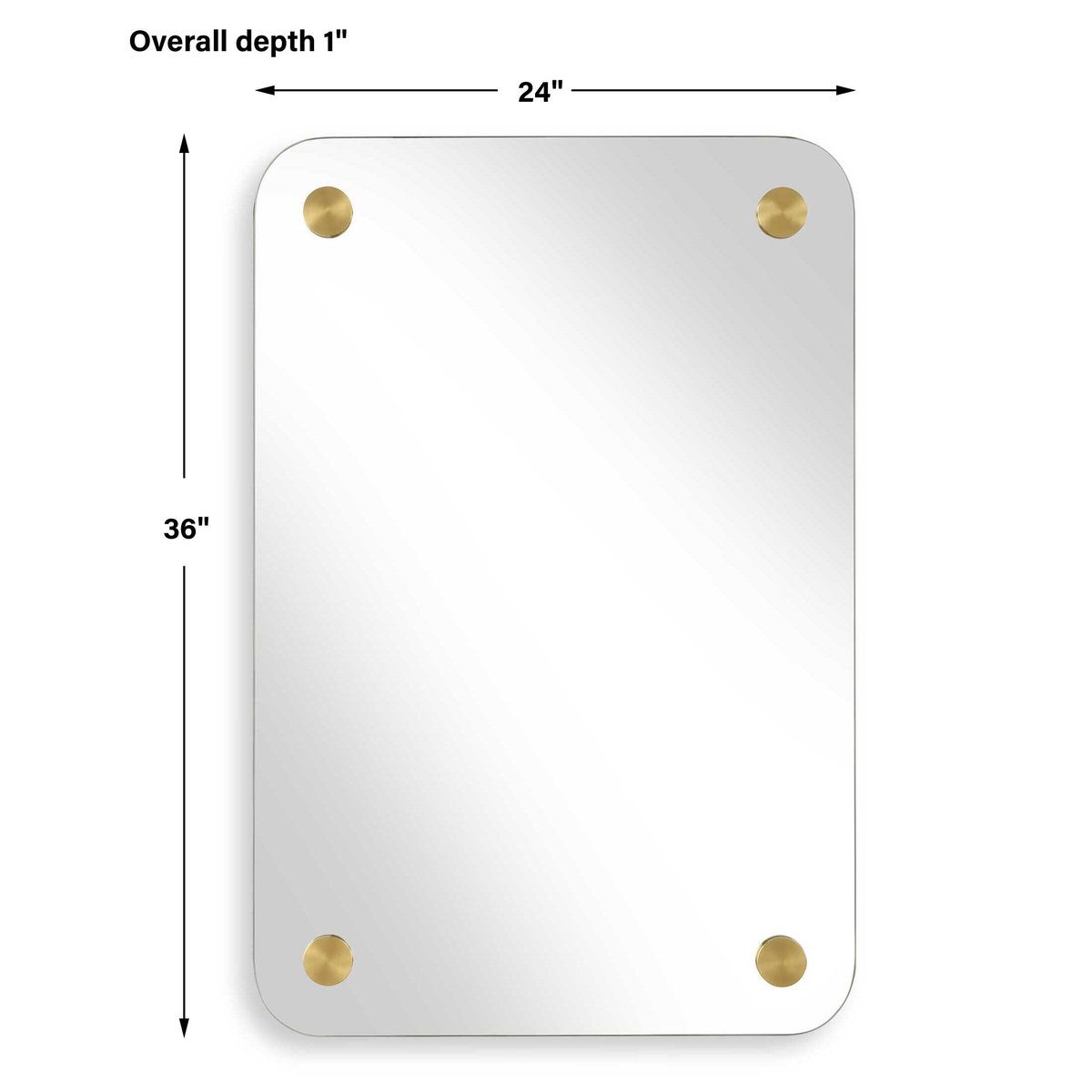 Hamrick Frameless Mirror, by Uttermost, 2' width x 3' height x 1" depth View 3