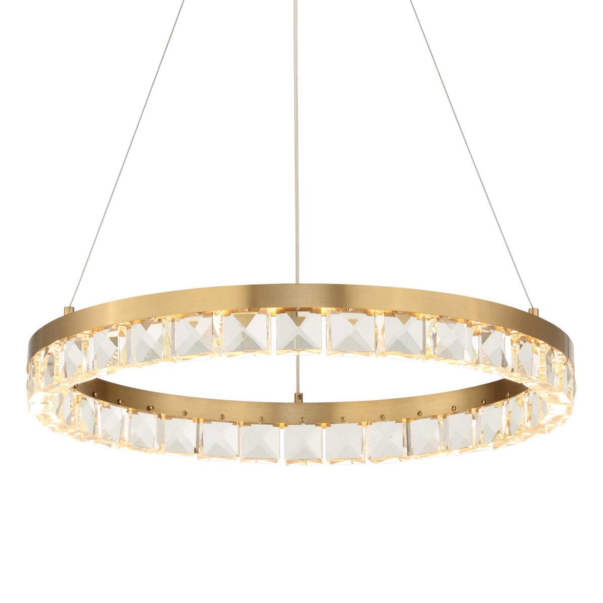 Segovia Round Crystal LED Chandelier, Ceiling Light by Uttermost, 3.75" height x 28" diameter View 1