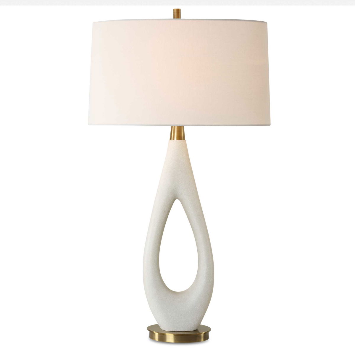 Promenade White Table Lamp, by Uttermost, 18" width x 33.25" height x 12" depth View 1