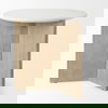 Enzo Marble Tabletop with Fluted Light Wood Base Foyer Accent Table thumbnail 4