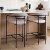 Parker Backless 36in Seat Counter Stool | Gray Fabric with Black Metal, Counter & Bar Stool by Mercana, 19" length x 19.75" width x 36" height thumbnail 4