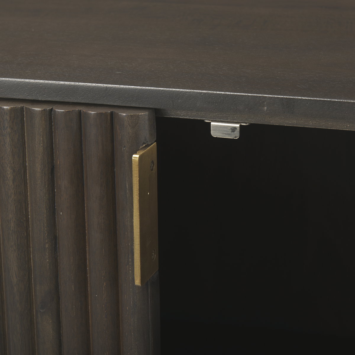Terra 72L x 18W x 32H Dark Brown Wood Fluted Sideboard, Sideboards & Buffet by Mercana, 72" length x 19" width x 32" height View 12