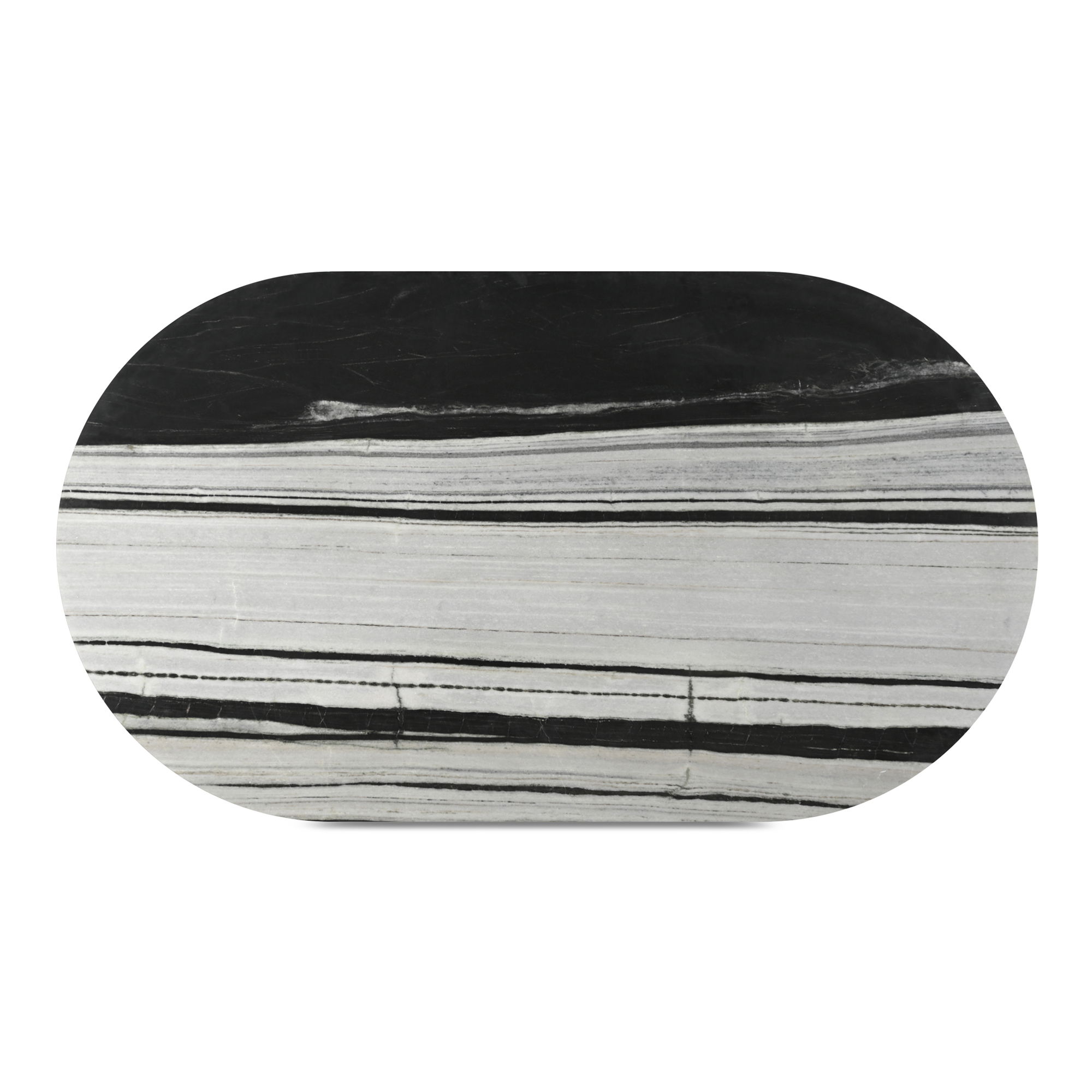 Celia Oval Dining Table Panda Marble large image 
