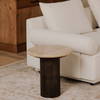 Landon Accent Table Beige Travertine, Side & End Table by Moe's Home, 17.72" width x 18.5" height x 17.72" depth thumbnail 7