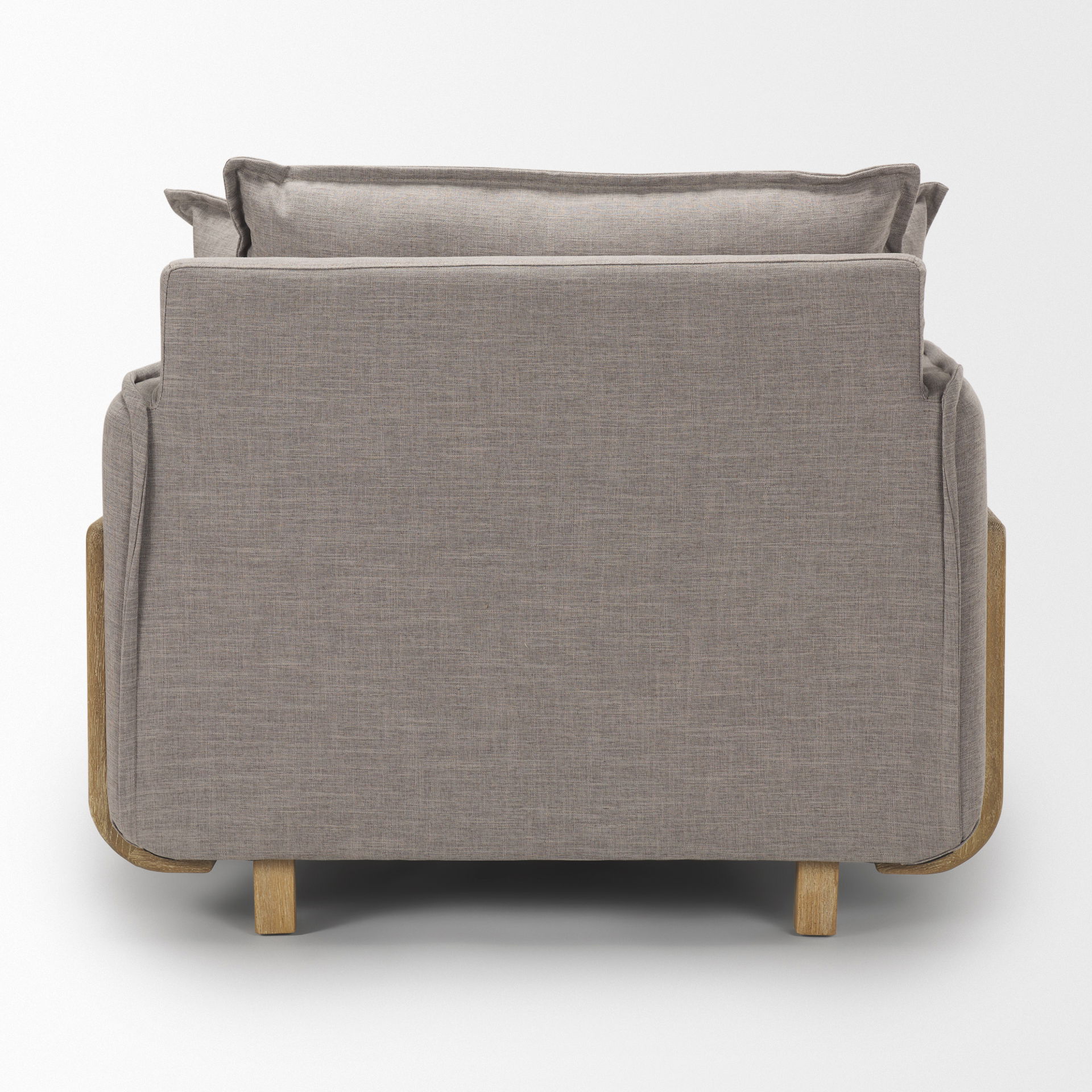 Roy II Flint Gray Upholstered and Brown Wood Frame Arm Chair large image 