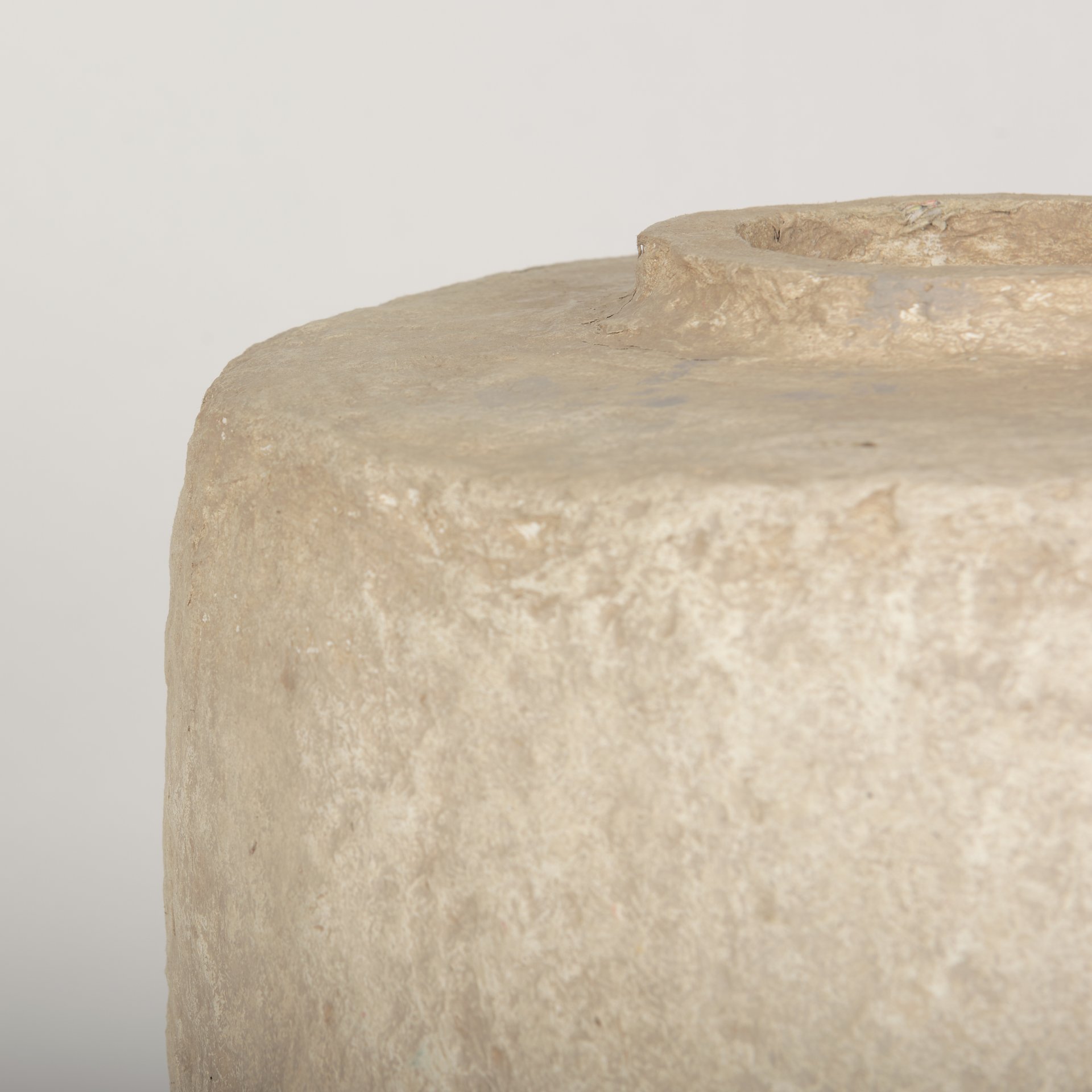 Rama Large Beige Paper Mache Floor Vase, by Mercana, 19" length x 19" width x 33" height View 7