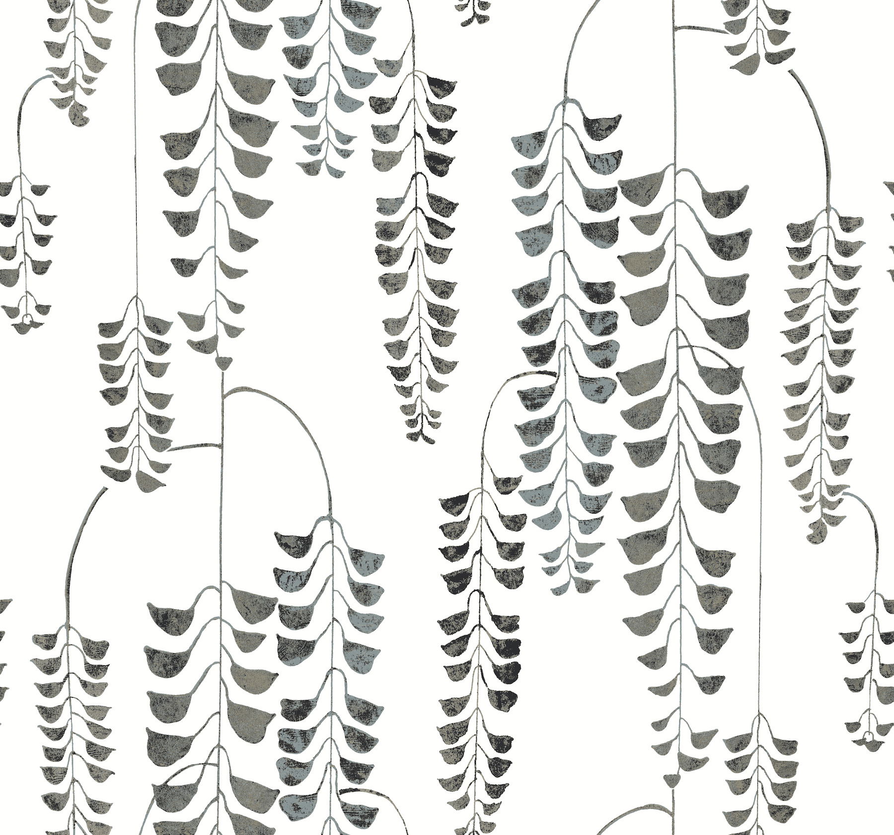 Deco Wisteria Black Metallic Wallpaper large image 