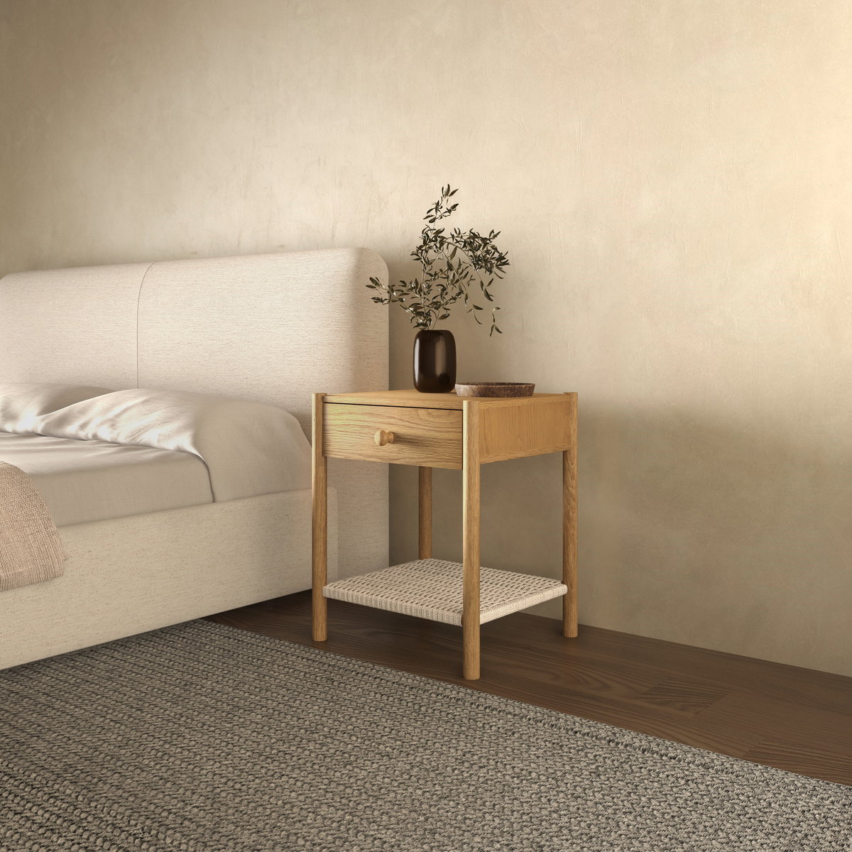 Millie Nightstand Natural, by Moe's Home, 19.69" width x 23.62" height x 17.72" depth View 8