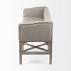 Bergen 60L x 19W Beige Fabric Covered Seat with Brown Wood Frame Accent Bench 4 Bergen 60L x 19W Beige Fabric Covered Seat with Brown Wood Frame Accent Bench thumbnail 4