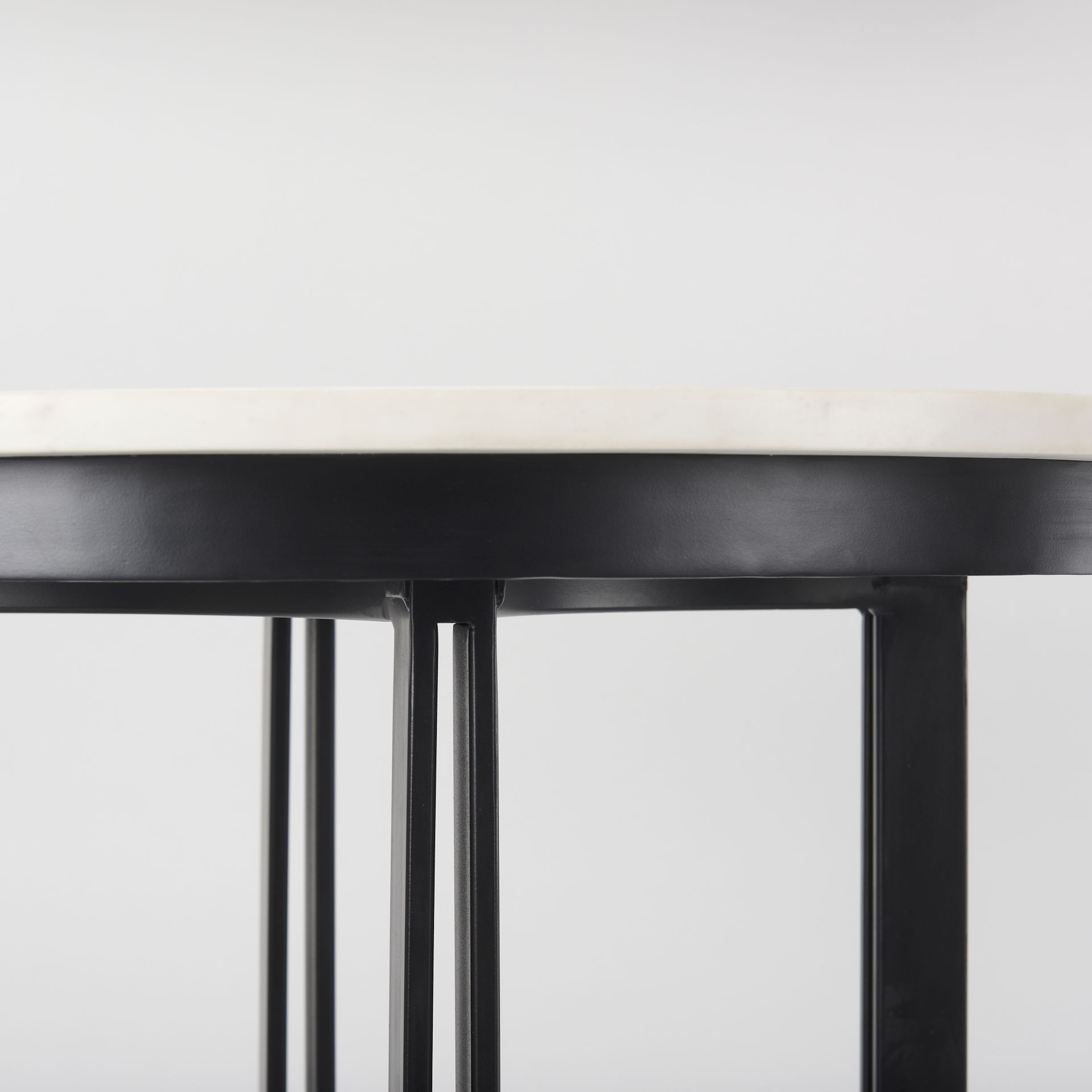 Tanner Marble & Matte Black Bistro Table large image 