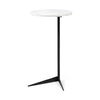 Ballatine II 15L x 15W x 27L White Marble Round Top White with Black Metal Base Accent Table thumbnail 0