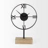 Oris Black Metal/Wood Open Frame Table Clock, by Mercana, 11.42" length x 3.15" width x 17.72" height thumbnail 4
