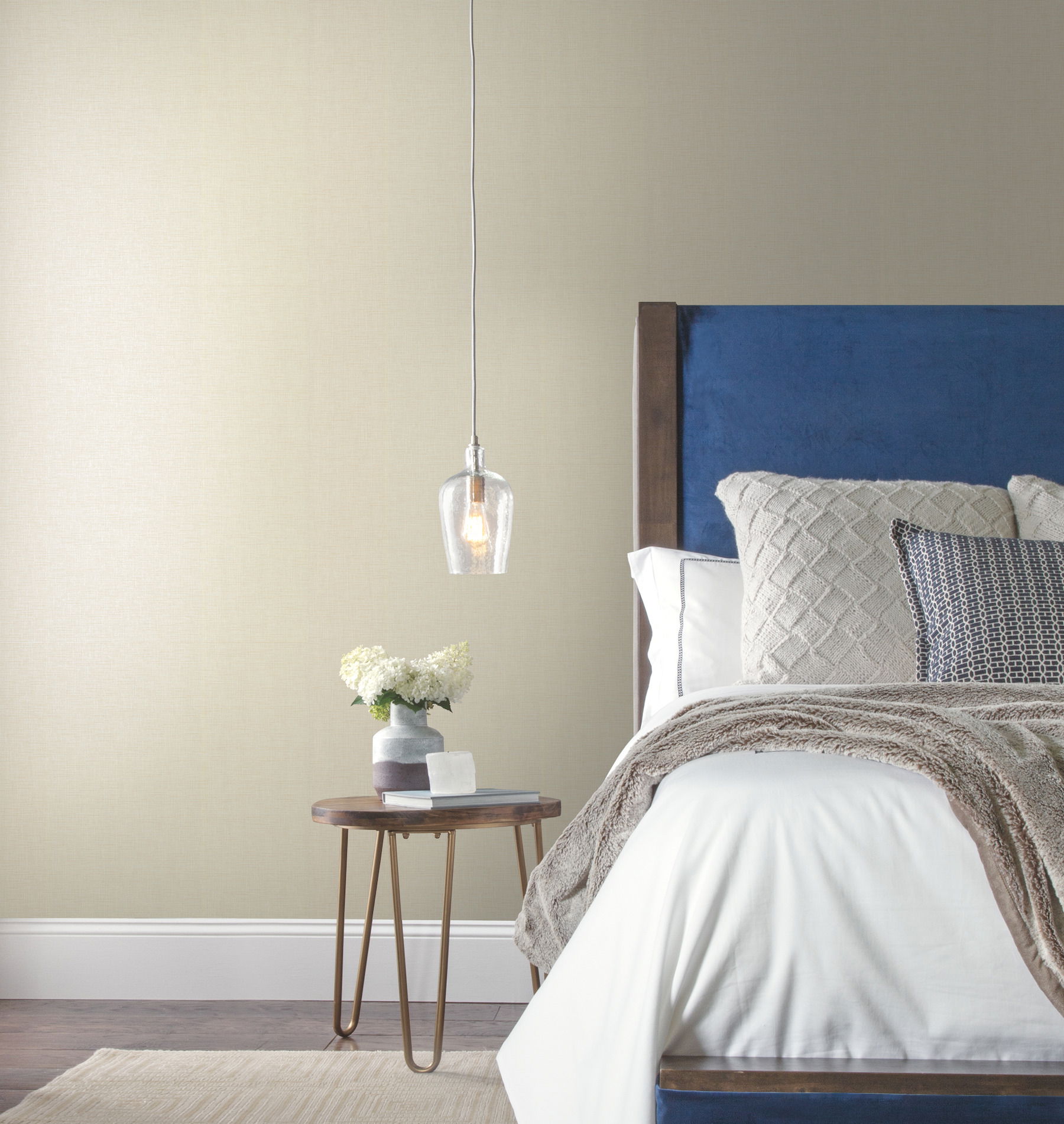 Hessian Weave Beige Wallpaper large image 