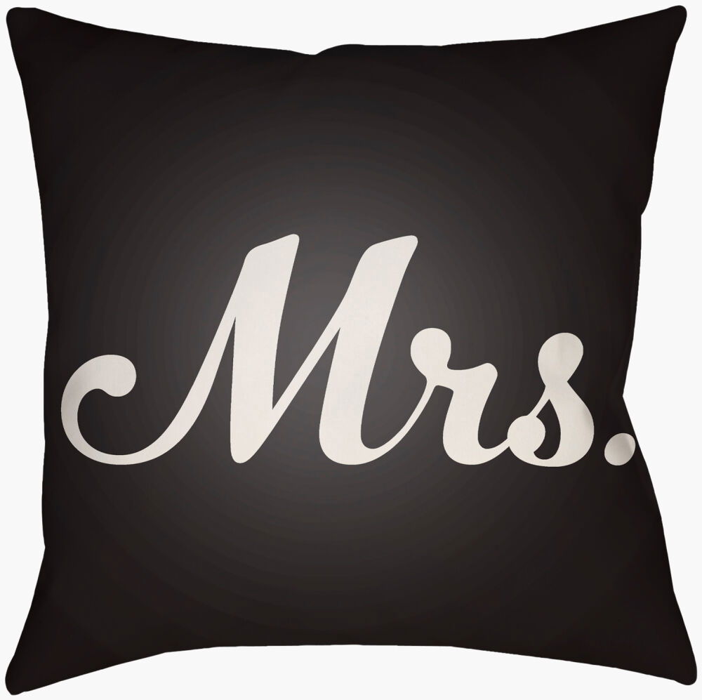 Mr & Mrs Accent Pillow, Decorative Pillow by Surya, 16" length x 16" width